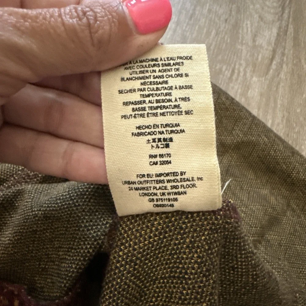 Free People Maroon & Gold When In Rome Mini Skirt - Size Medium NEW